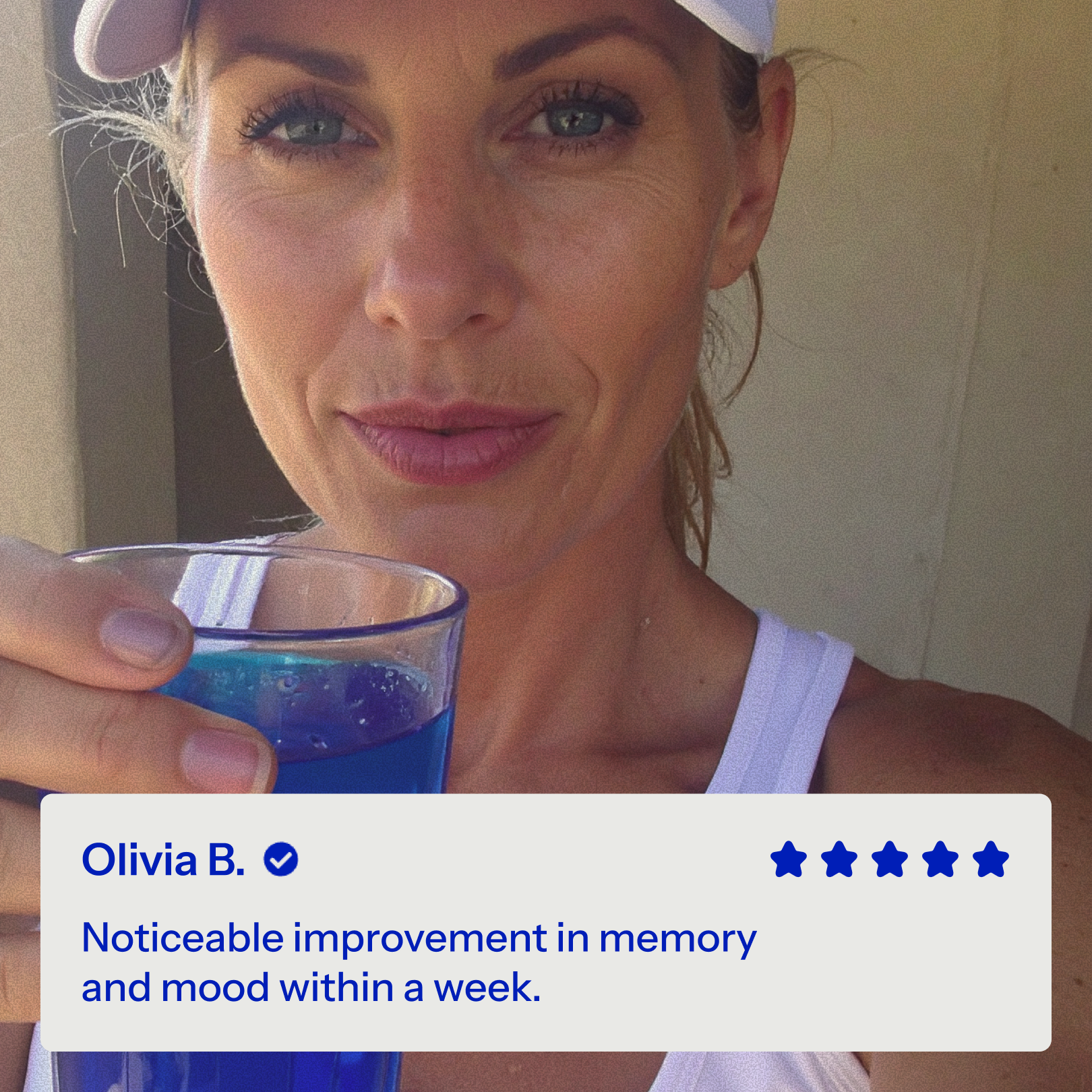 Woman drinking methylene blue with positive review that it improved her memory